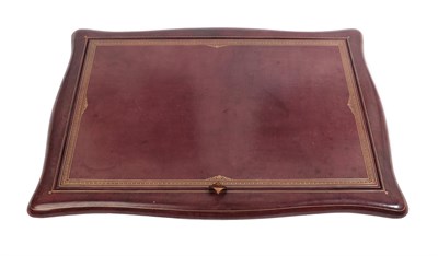 Lot 148 - Asprey & Co Ltd London: A Red Leather Desk Blotter, of serpentine shaped form, with reversible...
