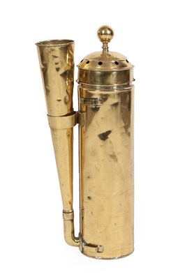 Lot 200 - A Player & Mitchell Ltd Brass Yacht Fog Horn, of cylindrical form, the plunger with domed...