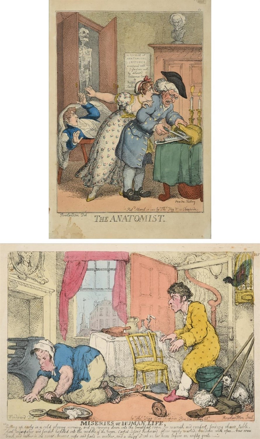 Lot 203 - After Thomas Rowlandson (1757-1827)  ''The Anatomist''  Coloured print, together with a further...