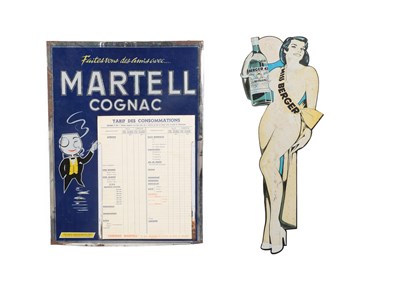 Lot 247 - An Enamel Martell Cognac Bar Tariff Advertising Sign, inscribed Faites Vous Des Amis Avec...