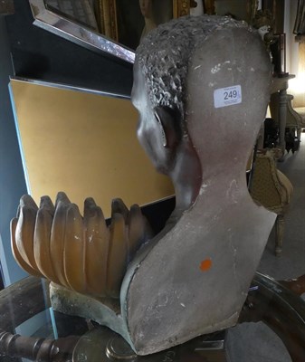 Lot 249 - A French Art Deco Painted Plaster Bust, by LUBE, PARIS, modelled as a nude female, with maker's...