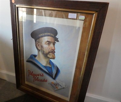 Lot 253 - An Early 20th Century Advertising Poster for John Player's Cigarettes, modelled as a sailor for HMS
