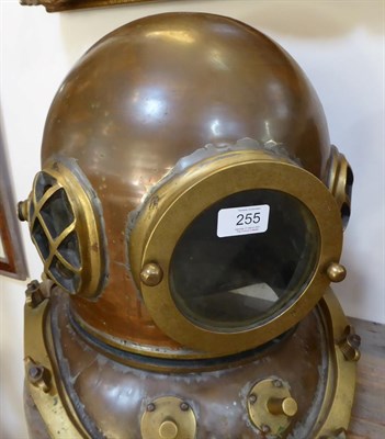 Lot 255 - A Decorative Copper and Brass 12 Bolt Diver's Helmet, in manner of Siebe, unsigned, circular...