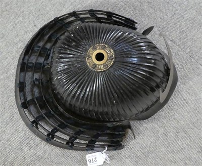 Lot 276 - An Early/Mid 19th Century Japanese Kabuto, of black lacquered metal, the shallow oval fluted...