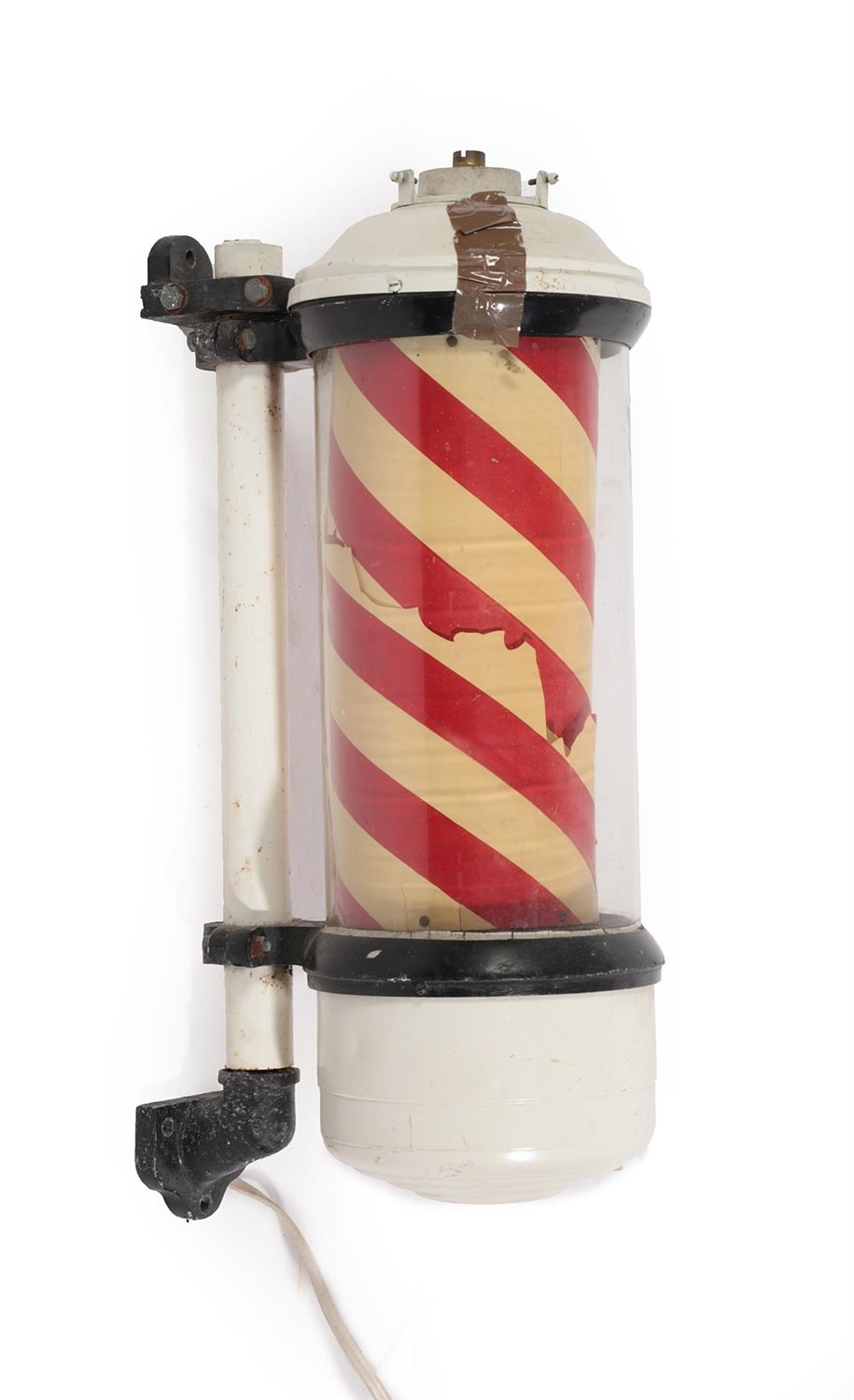 Lot 295 - An Electric Barber's Pole, the central red and white column with a glass tube, and with painted and