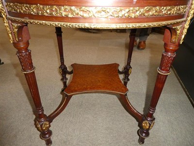 Lot 370 - A Fine Louis XVI Style Mahogany, Amboyna and Gilt Metal Mounted Centre Table, late 19th...