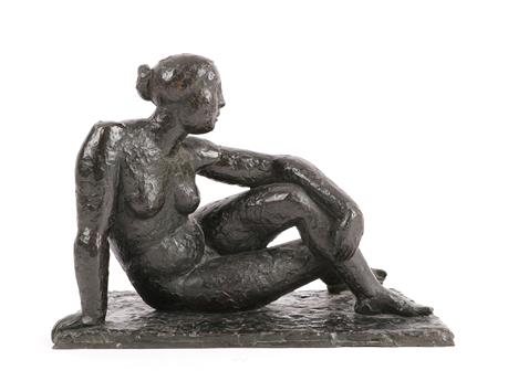 Lot 371 - Frank Dobson RA (1886-1963) Reclining nude Signed and numbered 2/3 , bronze, 32cm by 22.5cm by...