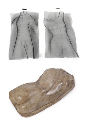 Lot 397 - After the Antique: A Plaster Relief of a Torso, signed O BRUCCIANI & CO LONDON 2938, 67cm high...
