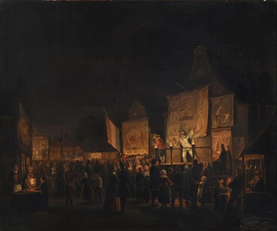 Lot 422 - Christoffel Albertus Vos (1813-1877)   ''The Evening Performance''  Signed and dated 1843? oil...