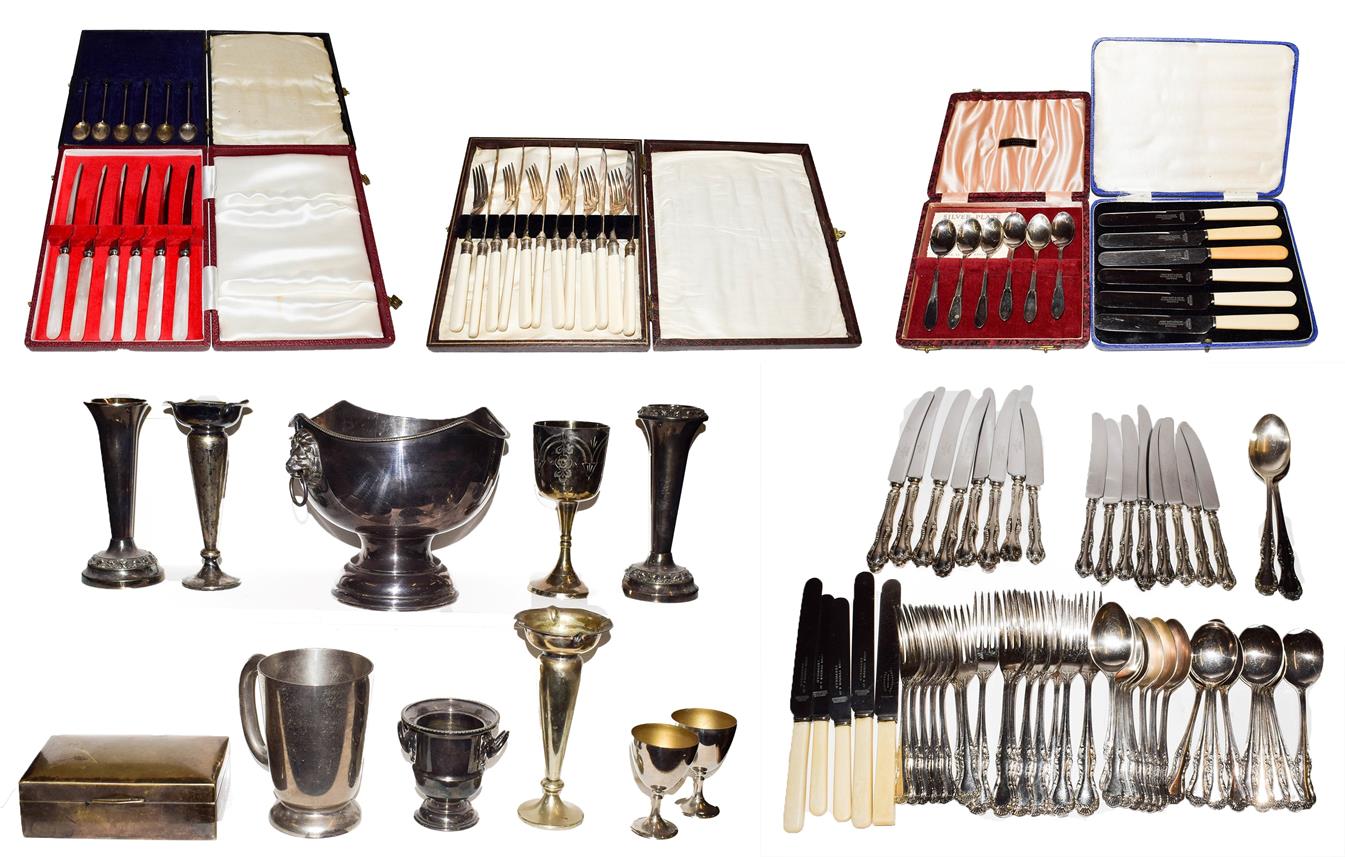 Lot 13 - A collection of assorted silver plate, including a Mappin & Webb table service, a collection of...