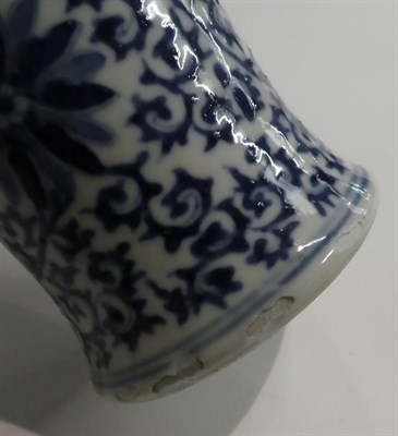 Lot 38 - Five pieces of 19th century Chinese blue and white porcelain, including a pair of meiping vases...