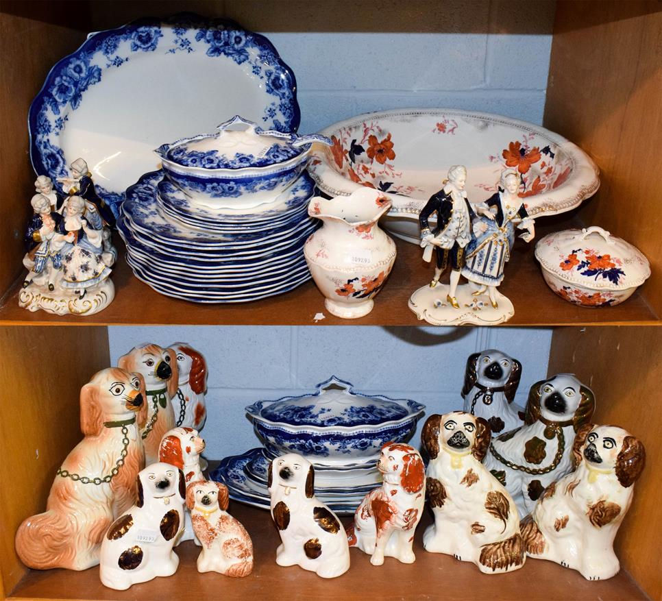 Lot 82 - A Royal Doulton part dinner service Sutherland pattern, a collection of mantel dogs including...