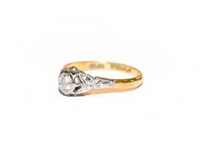 Lot 110 - A diamond solitaire ring, stamped '18CT&PLAT', estimated diamond weight 0.15 carat...