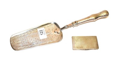 Lot 122 - An Austro-Hungarian Silver Serving Slice, Maker's Mark HE, Circa 1900, the shaped handle...