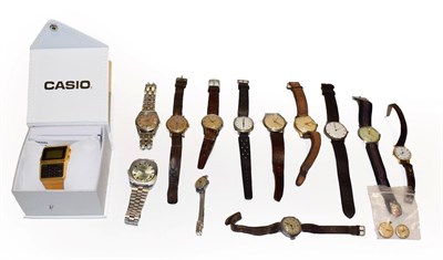 Lot 124 - A selection of watches including a gent's Aster automatic wristwatch, 1970's Montine...
