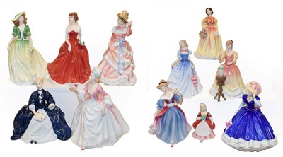Lot 144 - Eleven assorted Royal Doulton china figures (two trays)