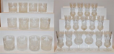 Lot 146 - A part suite of Edinburgh crystal, etched in the thistle pattern, to include twelve whisky...