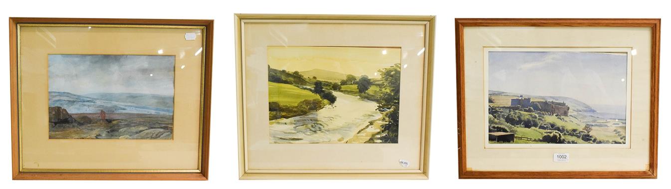 Lot 1002 - Norman Webster, On the Moors near Otley, Yorkshire, signed gouache, 23.5cm by 35cm, together...