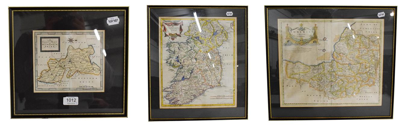 Lot 1012 - Robert Morden, an engraved and hand tinted map of Somerset (shire), 37cm by 43cm, the Kingdom...