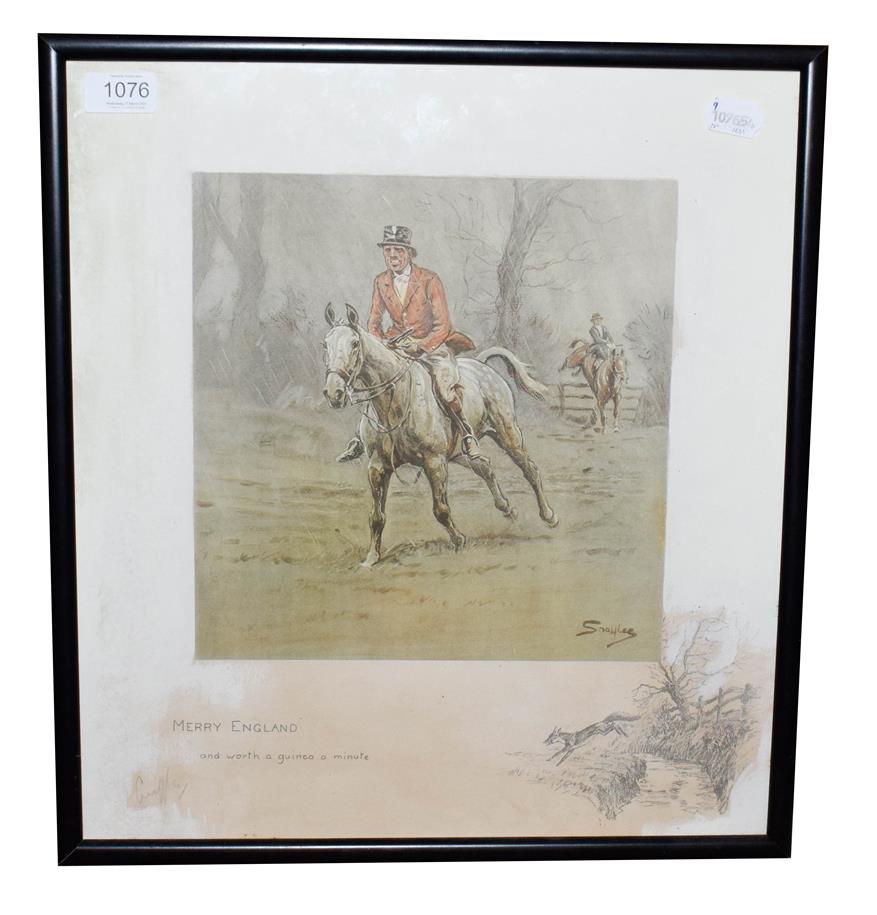 Lot 1076 - Charles Johnson Payne ''Snaffles'' (1884-1967) ''Merry England'' Signed, print with the...
