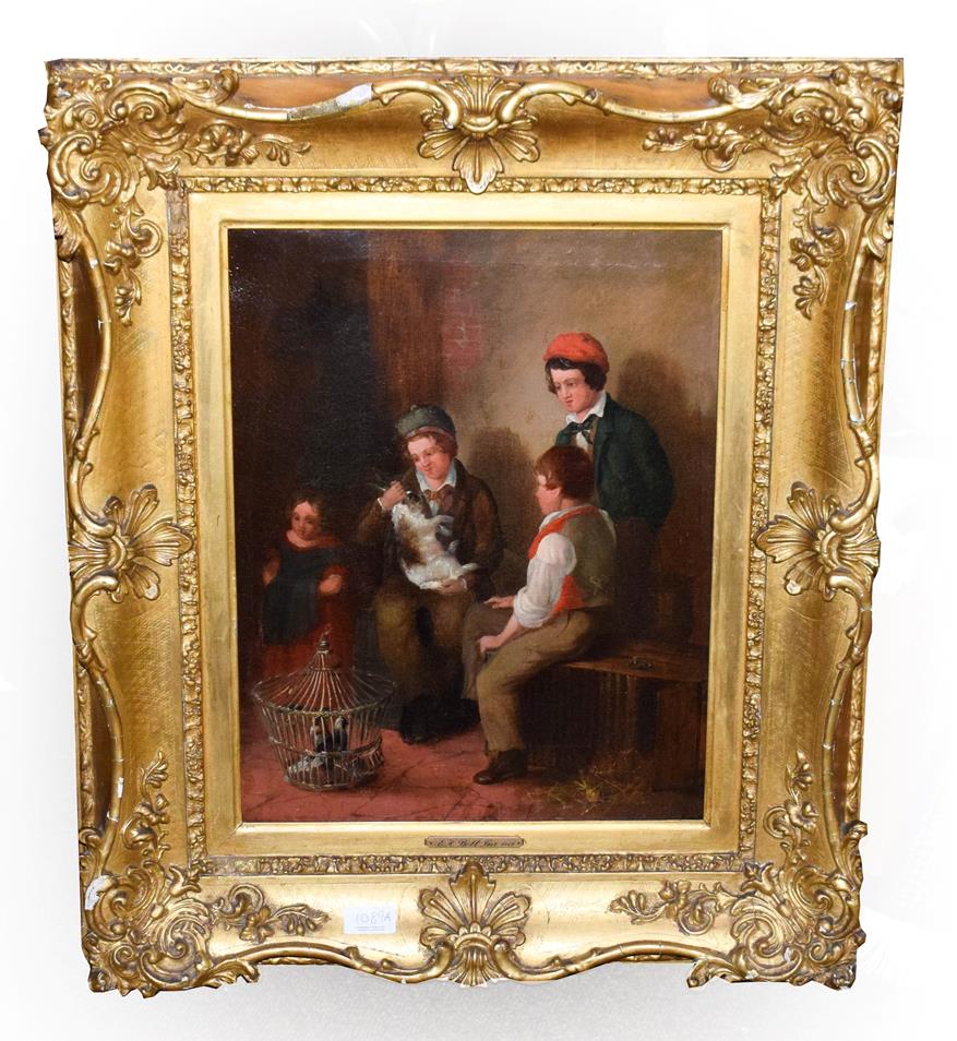 Lot 1089 - EH Bott (19th century) ''The Exchange'', inscribed and dated verso 1849, oil on canvas, 44.5cm...