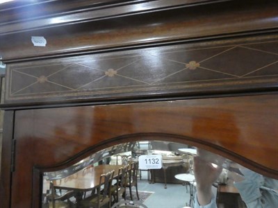 Lot 1132 - An Edwardian 6ft inlaid mahogany Gentleman's wardrobe, the moulded cornice above a full length...