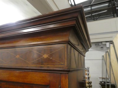 Lot 1132 - An Edwardian 6ft inlaid mahogany Gentleman's wardrobe, the moulded cornice above a full length...