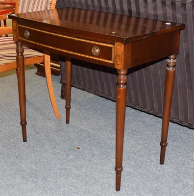 Lot 1155 - A crossbanded and inlaid mahogany side table, 81cm by 46cm by 74cm