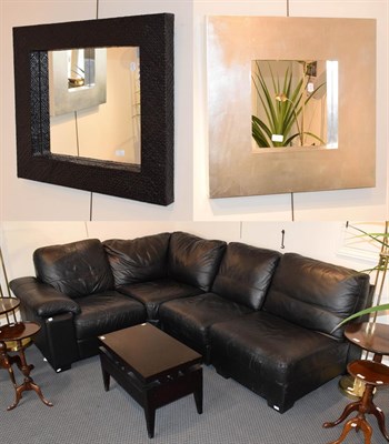 Lot 1193 - A modern corner sofa (alterations), together with an occasional table and two mirrors (4)