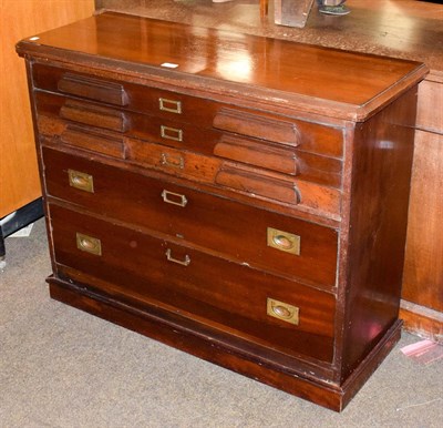 Lot 1210 - A mahogany plan chest, 102cm by 38cm by 81cm