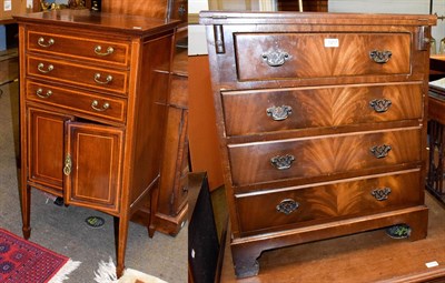Lot 1217 - A reproduction mahogany four-height bachelors chest with fold-over top together with an...