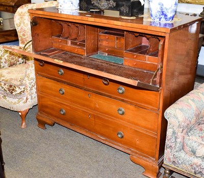 Lot 1255 - A 19th century mahogany secretaire chest with fitted interior, 125cm by 56cm by 107cm