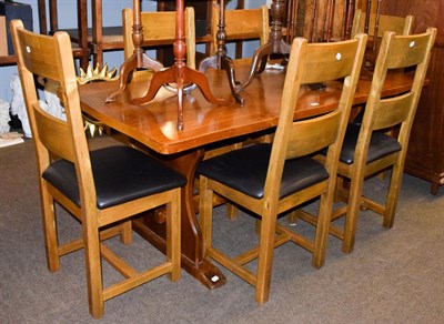 Lot 1295 - A 20th century elm refectory style dining table made by Cryercraft of Bishop Thornton, circa...