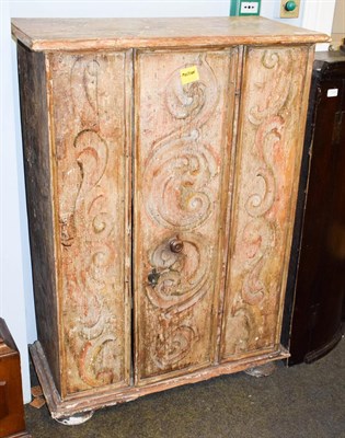Lot 1299 - An Italian style painted pine cupboard fitted with shelves 84cm by 36cm by 116cm