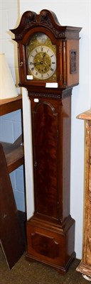 Lot 1301 - A George V mahogany cased Grandmother clock, housing an 8 day three train Westminster strike...
