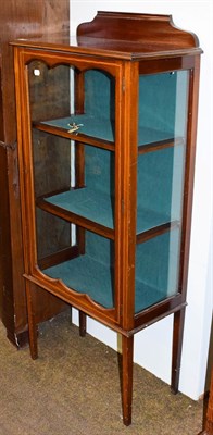 Lot 1302 - An Edwardian inlaid mahogany display cabinet, 63cm by 33cm by 147cm