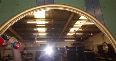Lot 1306 - A Large Victorian gilt framed arch top mirror, 150cm by 237cm
