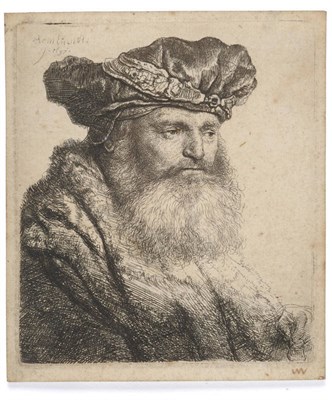 Lot 700 - After Rembrandt (18th/19th century) Bearded Man in a Velvet Cap with a Jewel Clasp Signed and dated