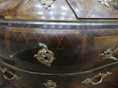 Lot 690 - A Swedish Kingwood, Fruitwood, Crossbanded and Parquetry Decorated Bombé Shaped Commode, circa...