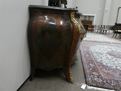 Lot 690 - A Swedish Kingwood, Fruitwood, Crossbanded and Parquetry Decorated Bombé Shaped Commode, circa...