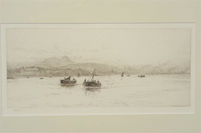 Lot 704 - William Lionel Wyllie RA, RBA, RI, RE, NEAC (1851-1931) "Leith Docks, Edinburgh" Signed...