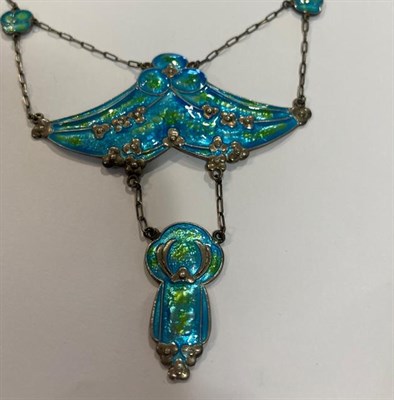 Lot 2067 - An Art & Crafts Enamel Necklace, by William Hair Haseler, Attributed to Jessie M. King design,...