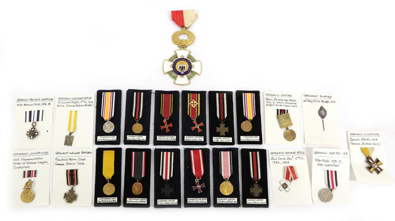 Lot 4 - A Collection of Twenty One Miniature Medals, mainly Imperial German, including Hindenburg...