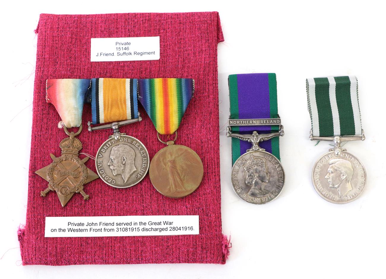 Lot 5 - A First World War Trio, comprising 1914/15 Star, British War Medal and Victory Medal, awarded...