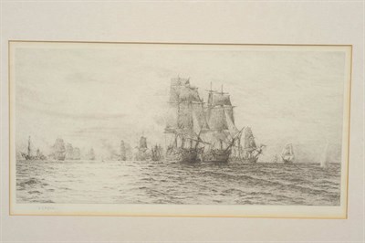 Lot 706 - William Lionel Wyllie RA, RBA, RI, RE, NEAC (1851-1931) "The Battle of Trafalgar" Signed...