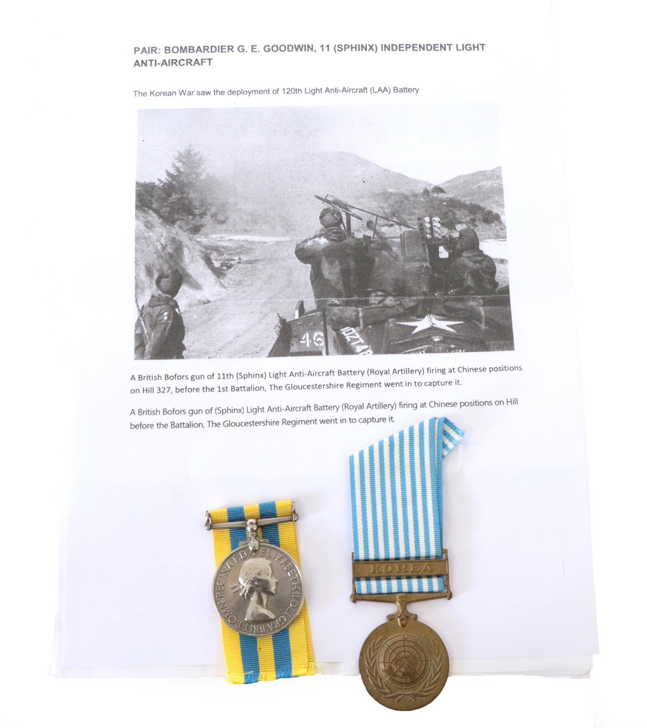 Lot 21 - The Battle of the River Imjin - A Korea Pair, comprising Korea Medal named 19004053...
