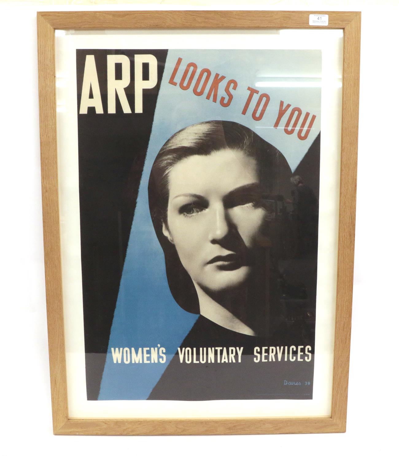 Lot 41 - A Second World War Air Raid Precaution Recruitment Poster Promoting the Women's Voluntary Services