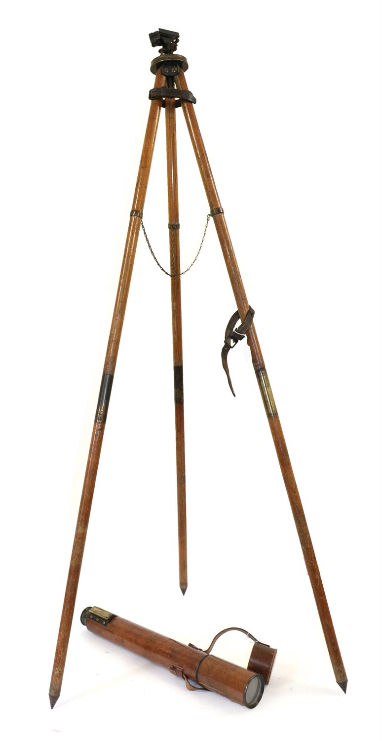 Lot 64 - An Edwardian 2'' Lacquered Brass Two Draw Artillery Field Telescope, with cross hair reticle,...