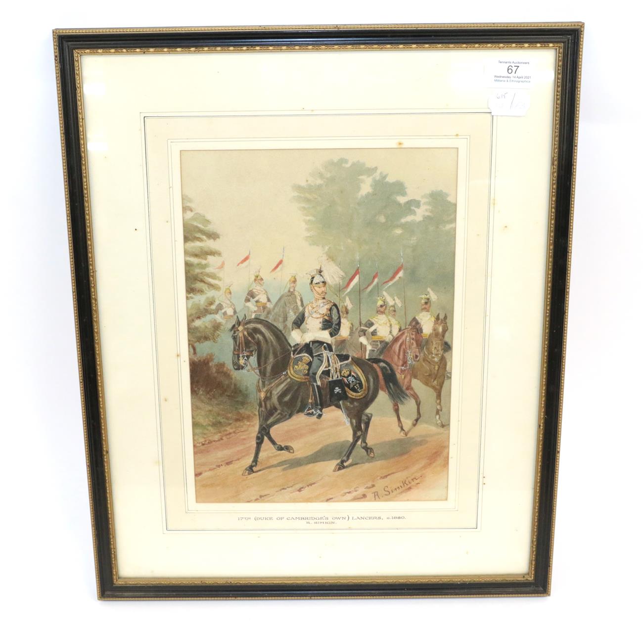 Lot 67 - Richard Simkin (British 1840-1926) - 17th (Duke of Cambridge's Own) Lancers, Circa 1880,...