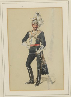 Lot 68 - C Clarke - 17th Duke of Cambridge's Own Lancers, signed and dated (18)95, watercolour, 14cm by...